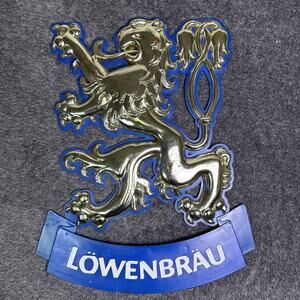 Lowenbrau Beer Sign 1979 Lion Crest 14x18 Vintage Bar Pub Wall Decor Germany